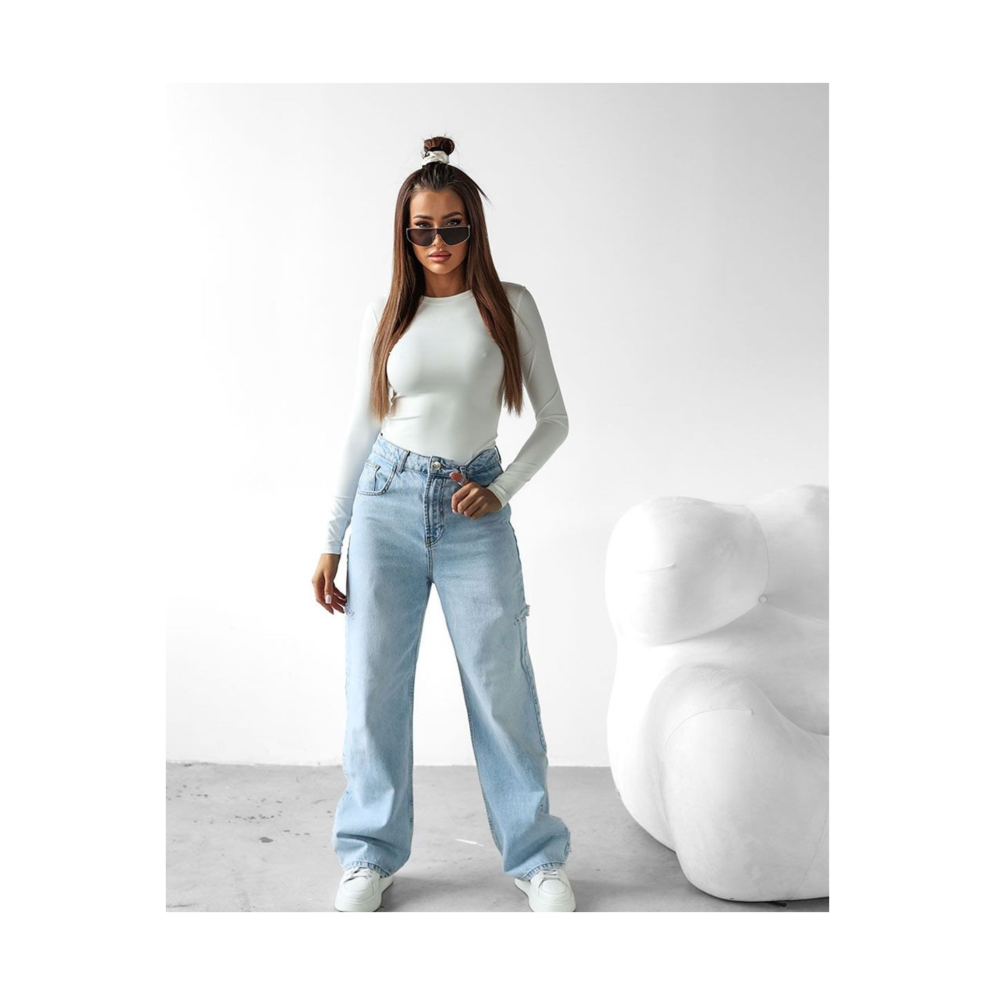 Bluzka damska OLAVOGA BASIT 2025 ecru - FashionPlace - 2