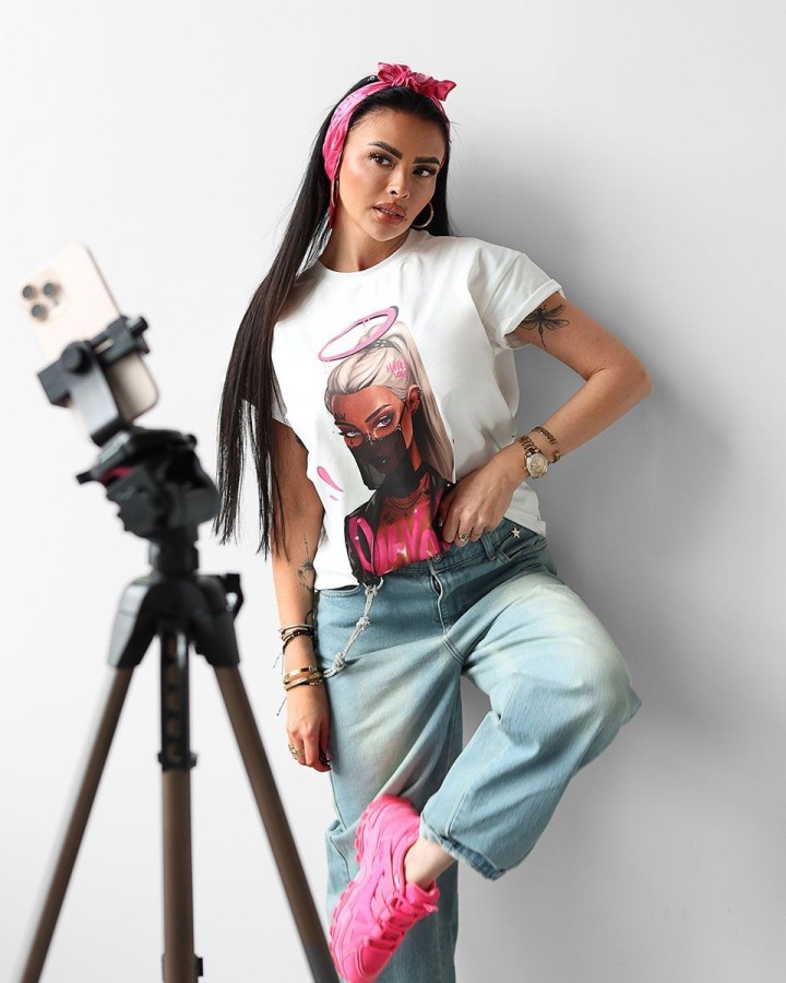 T-shirt damski OLAVOGA LOTE 2025 ecru - FashionPlace - 2