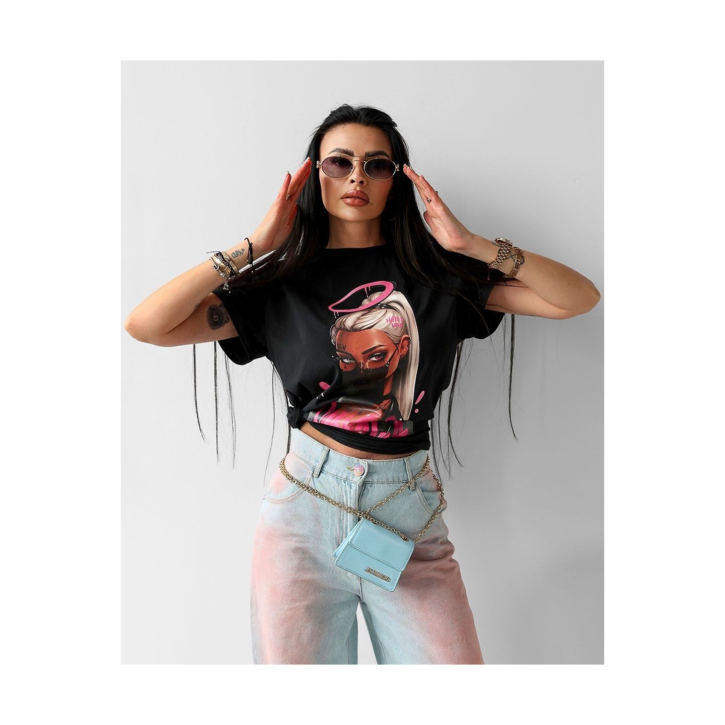 T-shirt damski OLAVOGA LOTE 2025 czerń - FashionPlace - 3
