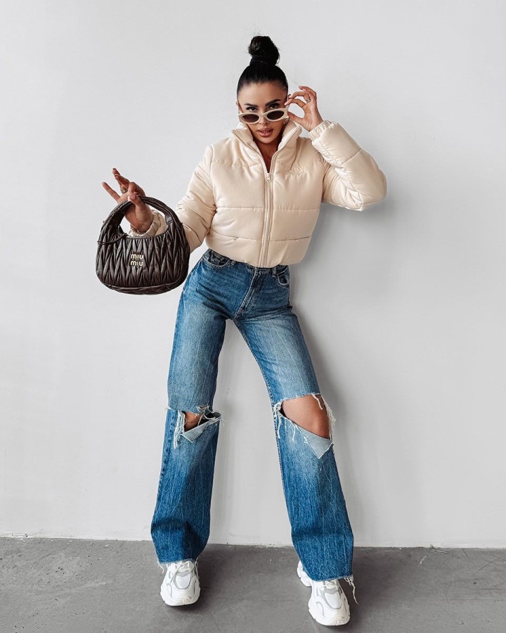 Kurtka damska OLAVOGA SKRIV 2025 beż - FashionPlace - 4