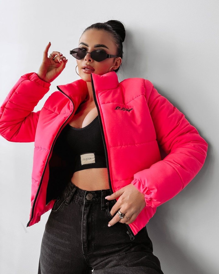 Kurtka damska OLAVOGA SKRIV 2025 neon róż - FashionPlace - 2