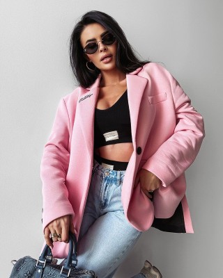Marynarka damska OLAVOGA SAKKO 2025 pudrowy róż - FashionPlace - 1
