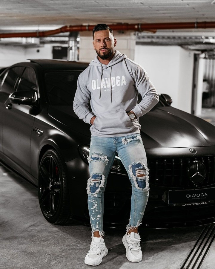 Bluza męska OLAVOGA COLD 2025 szara - FashionPlace - 1