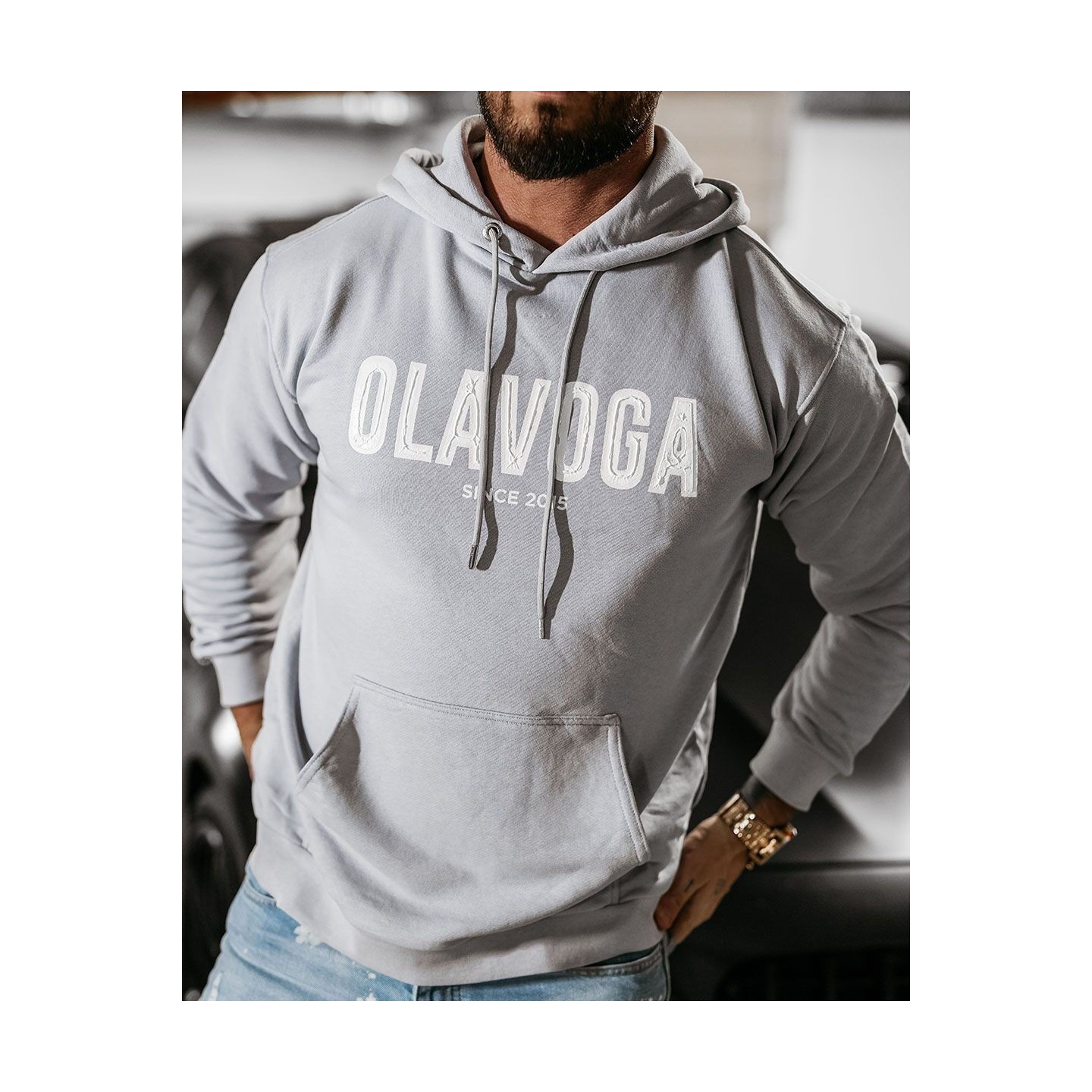 Bluza męska OLAVOGA COLD 2025 szara - FashionPlace - 2