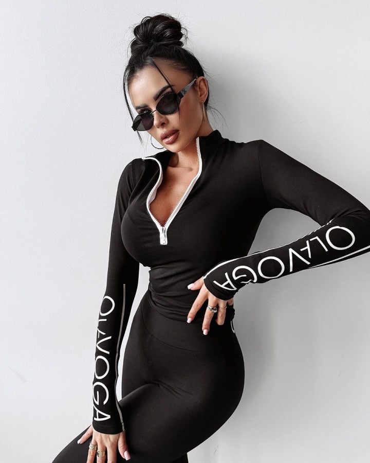 Bluzka damska OLAVOGA BIANCO 2025 czerń - FashionPlace - 1