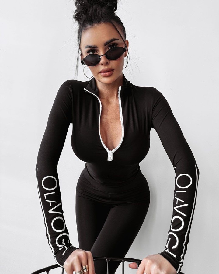 Bluzka damska OLAVOGA BIANCO 2025 czerń - FashionPlace - 4