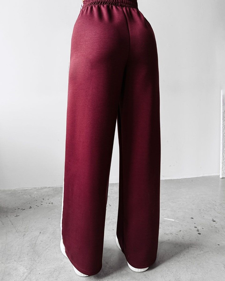 Spodnie damskie OLAVOGA DELINE 2025 bordo - FashionPlace - 3
