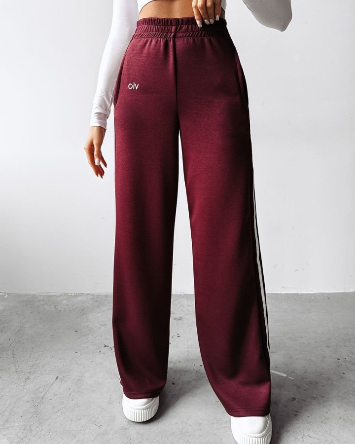 Spodnie damskie OLAVOGA DELINE 2025 bordo - FashionPlace - 4
