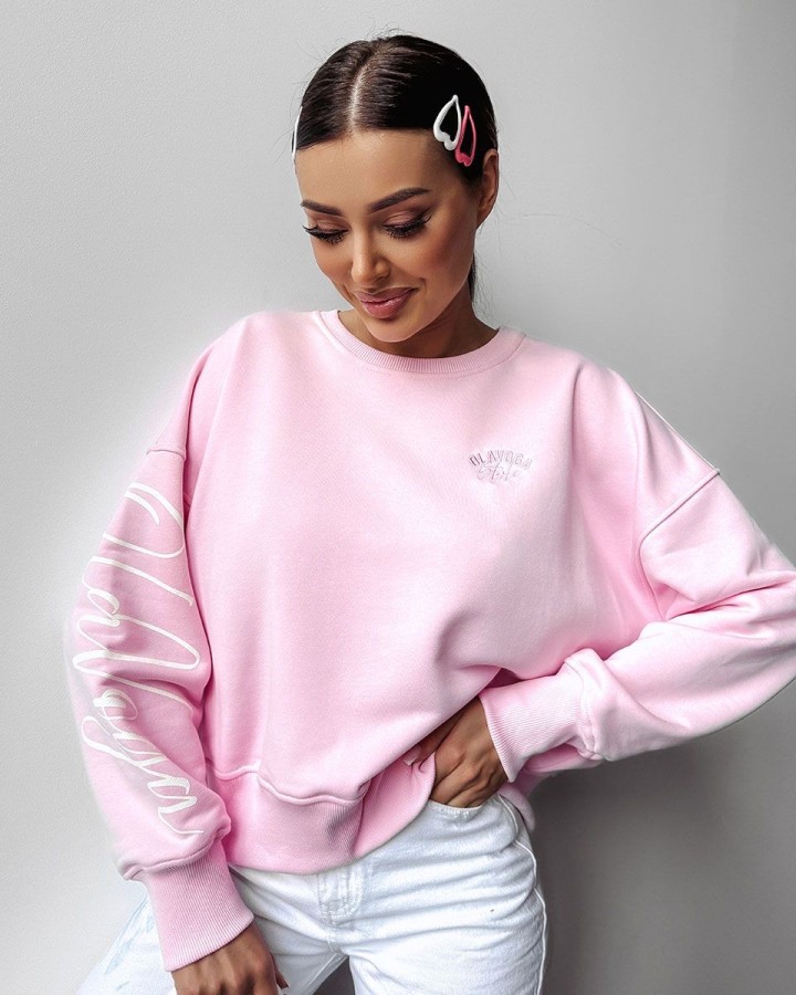 Bluza damska OLAVOGA SODA 2025 pudrowy róż - FashionPlace - 2
