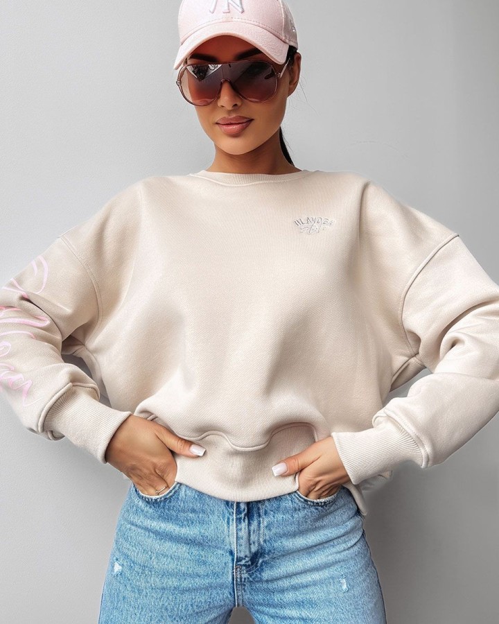 Bluza damska OLAVOGA SODA 2025 beż - FashionPlace - 3