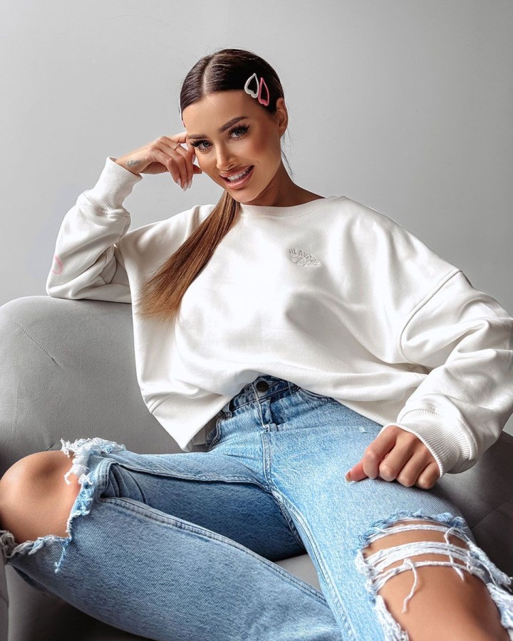 Bluza damska OLAVOGA SODA 2025 ecru - FashionPlace - 2