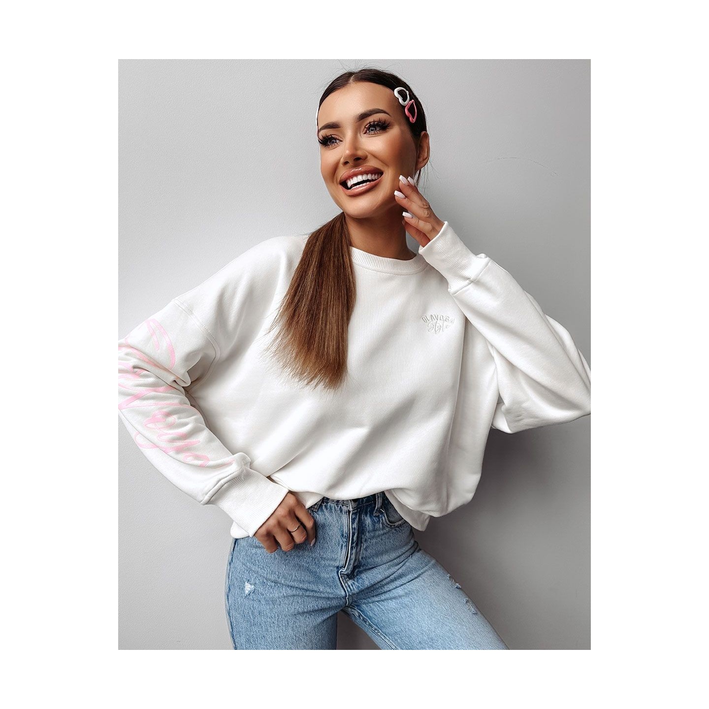 Bluza damska OLAVOGA SODA 2025 ecru - FashionPlace - 3