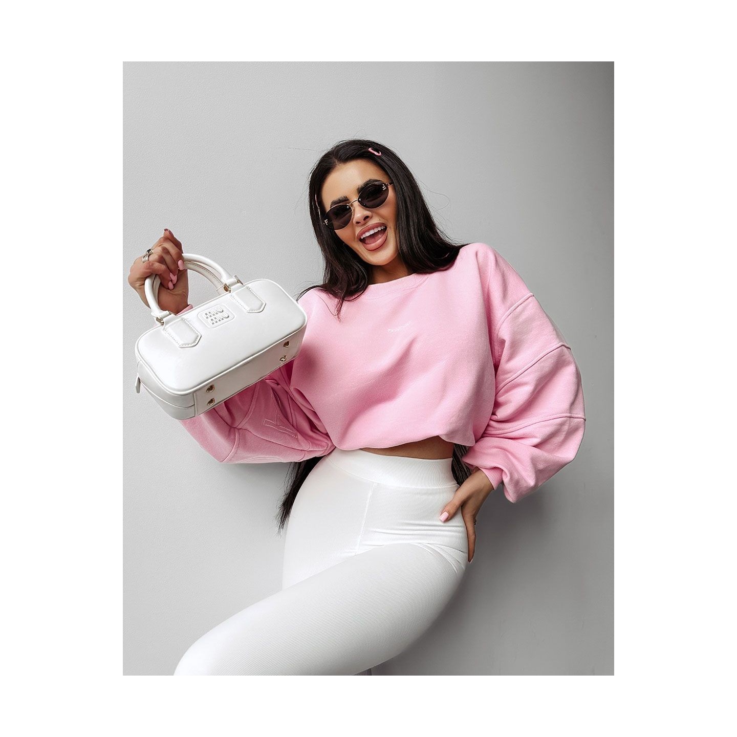Bluza damska OLAVOGA MARKAZ 2025 pudrowy róż - FashionPlace - 3