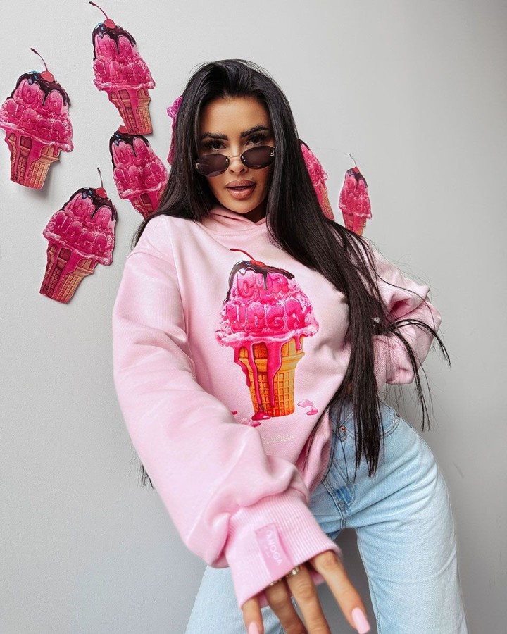 Bluza damska OLAVOGA KIRAZ 2025 pudrowy róż - FashionPlace - 1