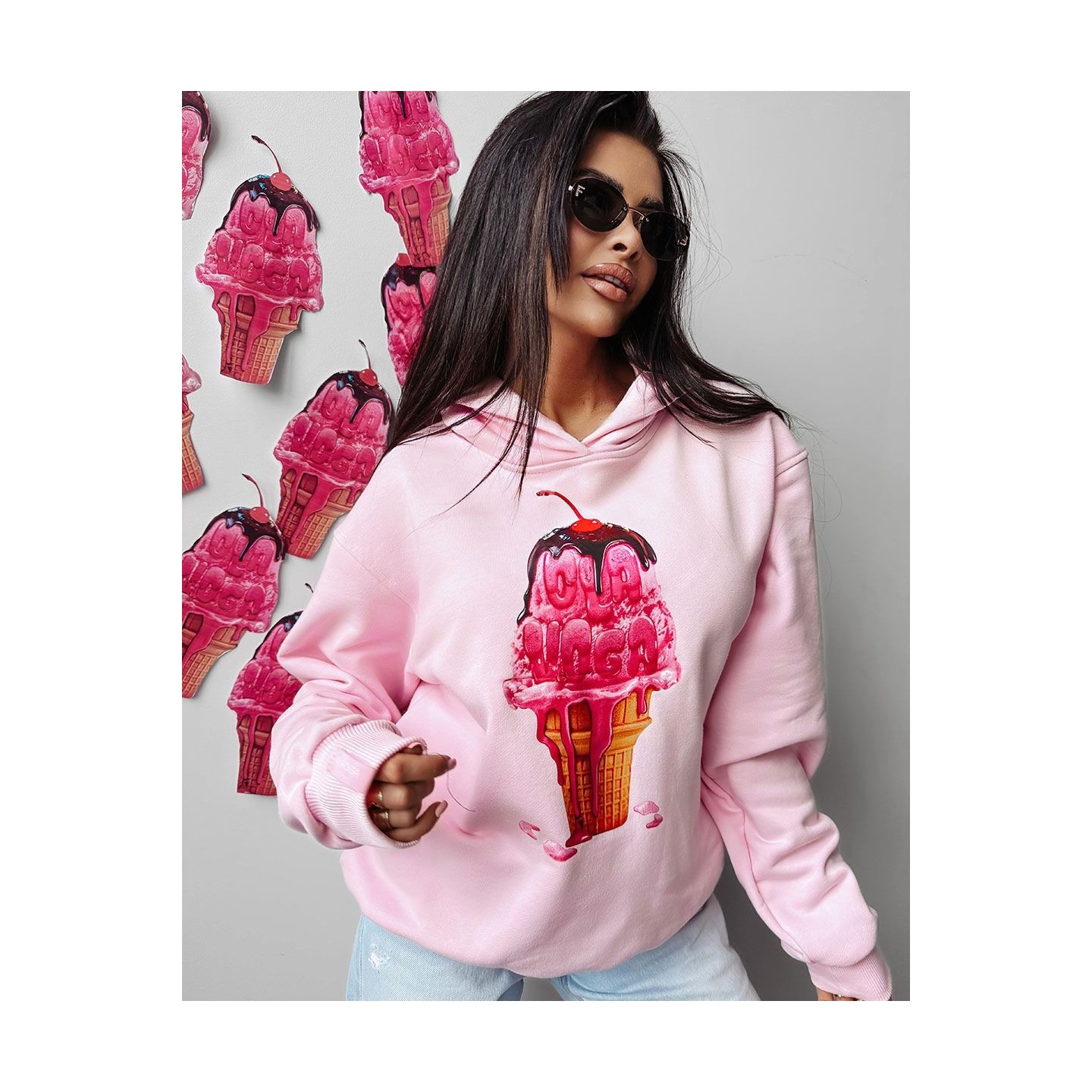 Bluza damska OLAVOGA KIRAZ 2025 pudrowy róż - FashionPlace - 3