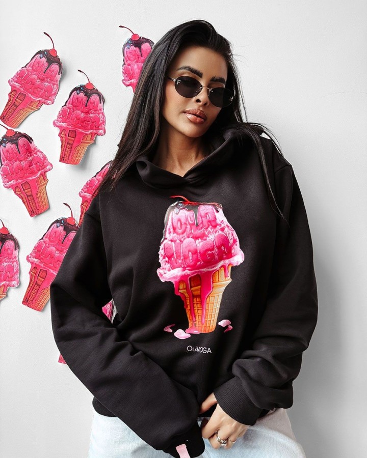 Bluza damska OLAVOGA KIRAZ 2025 czerń - FashionPlace - 1