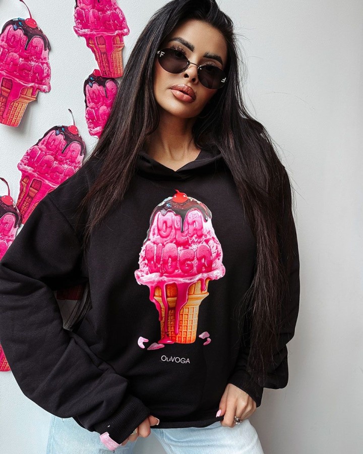 Bluza damska OLAVOGA KIRAZ 2025 czerń - FashionPlace - 3