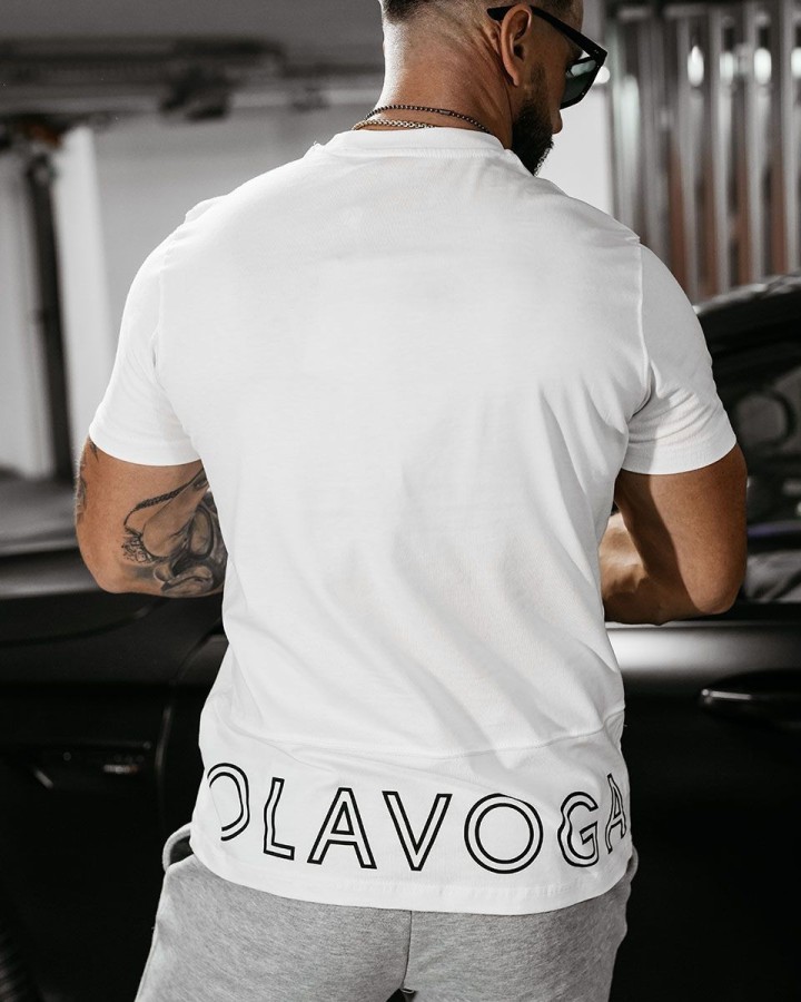 T-shirt męski OLAVOGA DARK MODE 2025 ecru - FashionPlace - 2