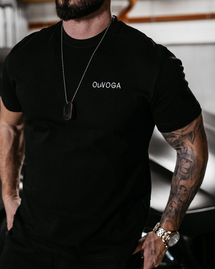 T-shirt męski OLAVOGA DARK MODE 2025 czerń - FashionPlace - 3