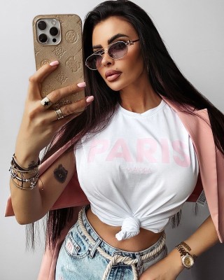 T-shirt damski OLAVOGA NANTE 2025 ecru - FashionPlace - 1