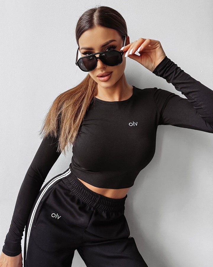 Bluzka damska OLAVOGA KOROTO 2025 czerń - FashionPlace - 1