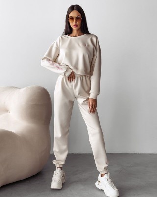 Komplet damski OLAVOGA BRANCH 2025 cream - FashionPlace - 1