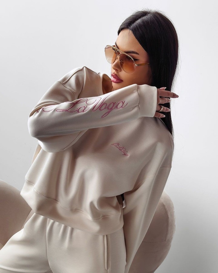 Komplet damski OLAVOGA BRANCH 2025 cream - FashionPlace - 3