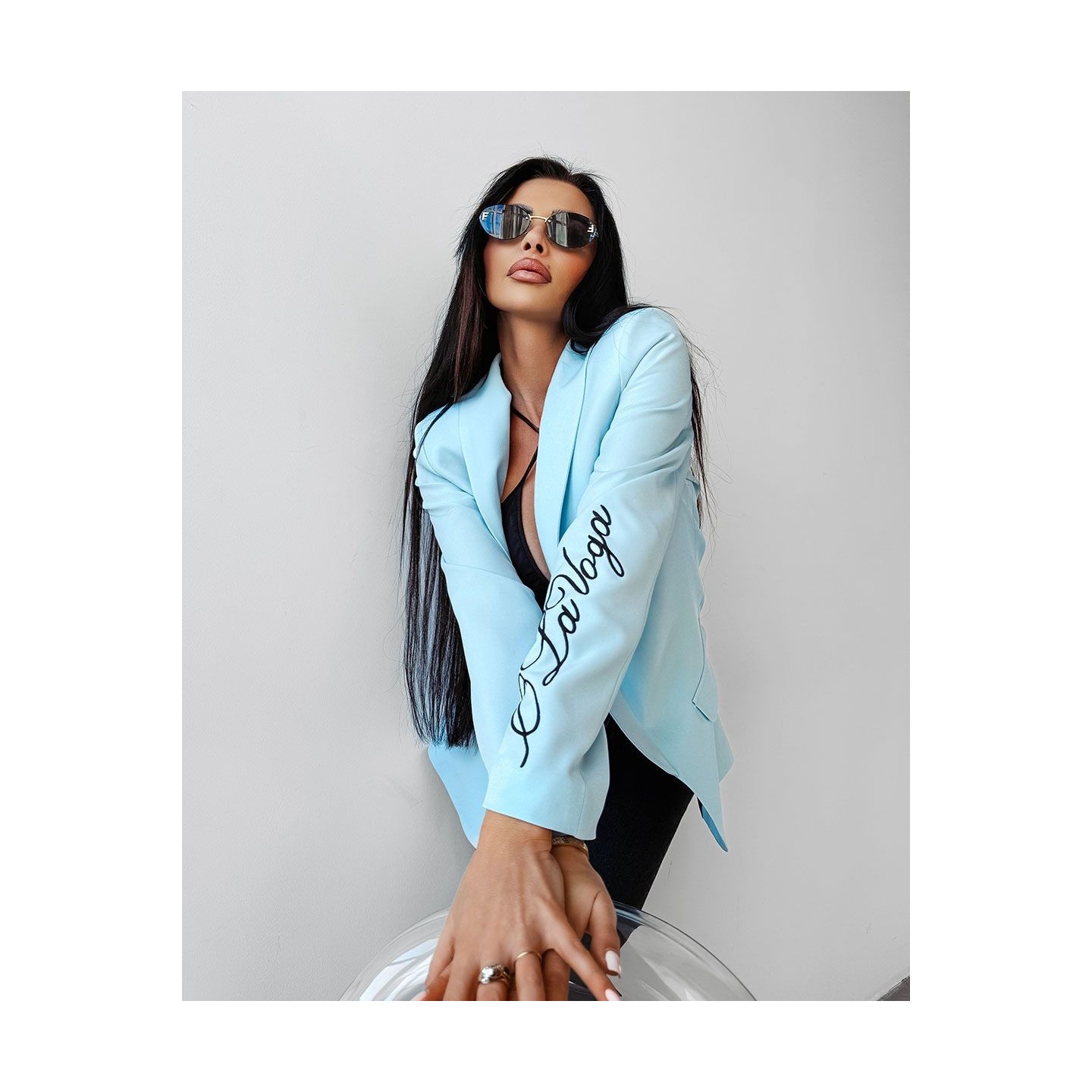 Marynarka damska OLAVOGA MARTINI 2025 błękit - FashionPlace - 3