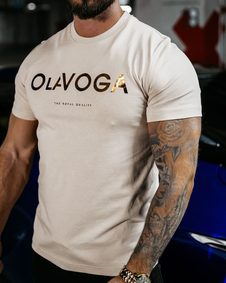 T-shirt męski OLAVOGA JEETEE 2025 beż - FashionPlace - 2