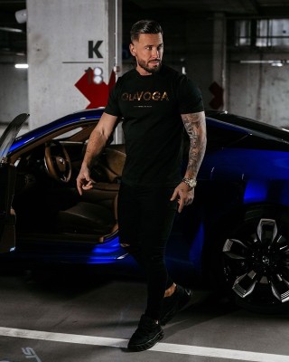T-shirt męski OLAVOGA JEETEE 2025 czerń - FashionPlace - 1