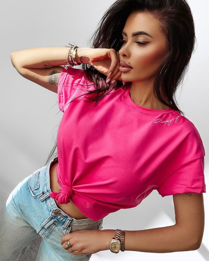 T-shirt damski OLAVOGA FOX 2025 róż - FashionPlace - 3