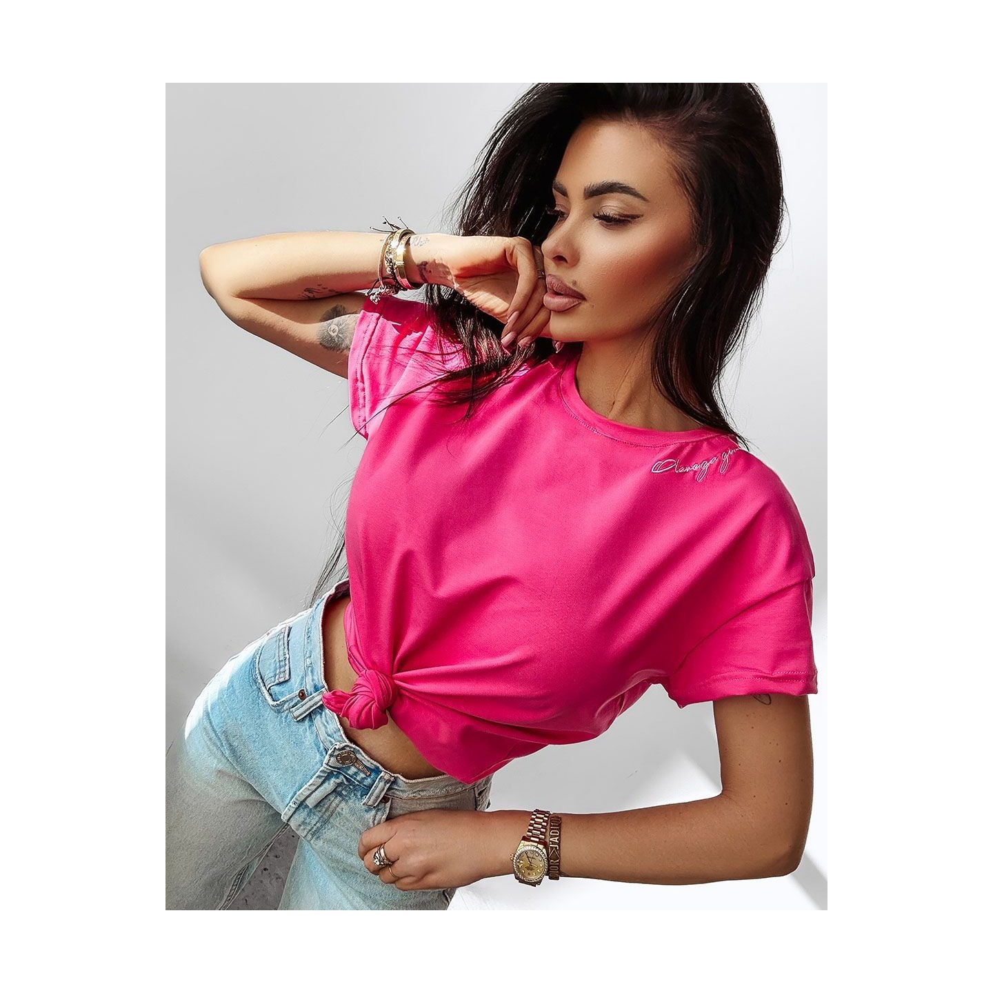 T-shirt damski OLAVOGA FOX 2025 róż - FashionPlace - 3