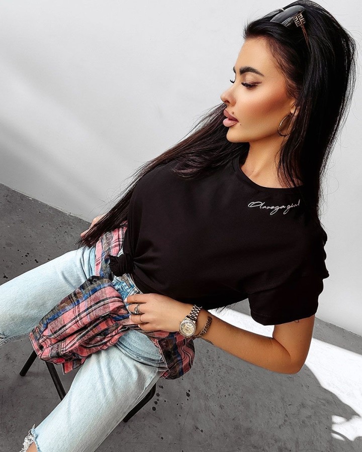 T-shirt damski OLAVOGA FOX 2025 czerń - FashionPlace - 3
