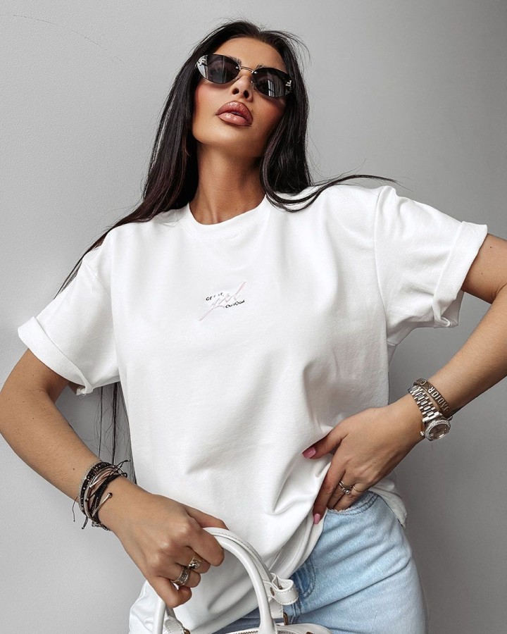 T-shirt damski OLAVOGA SATURO 2025 ecru - FashionPlace - 2