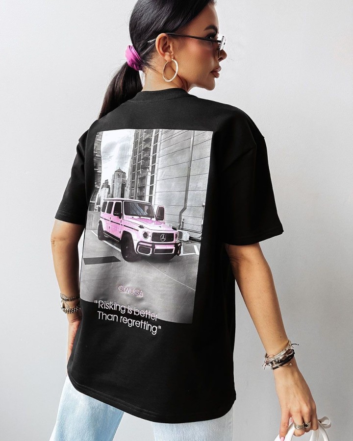 T-shirt damski OLAVOGA SATURO 2025 czerń - FashionPlace - 3