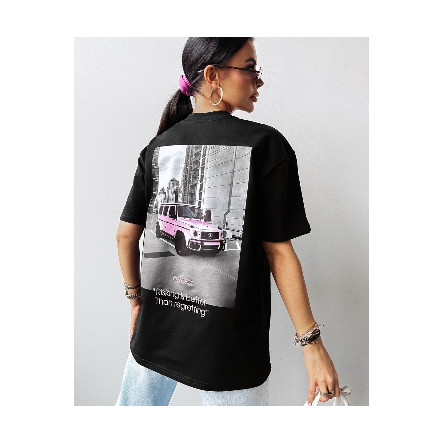 T-shirt damski OLAVOGA SATURO 2025 czerń - FashionPlace - 3