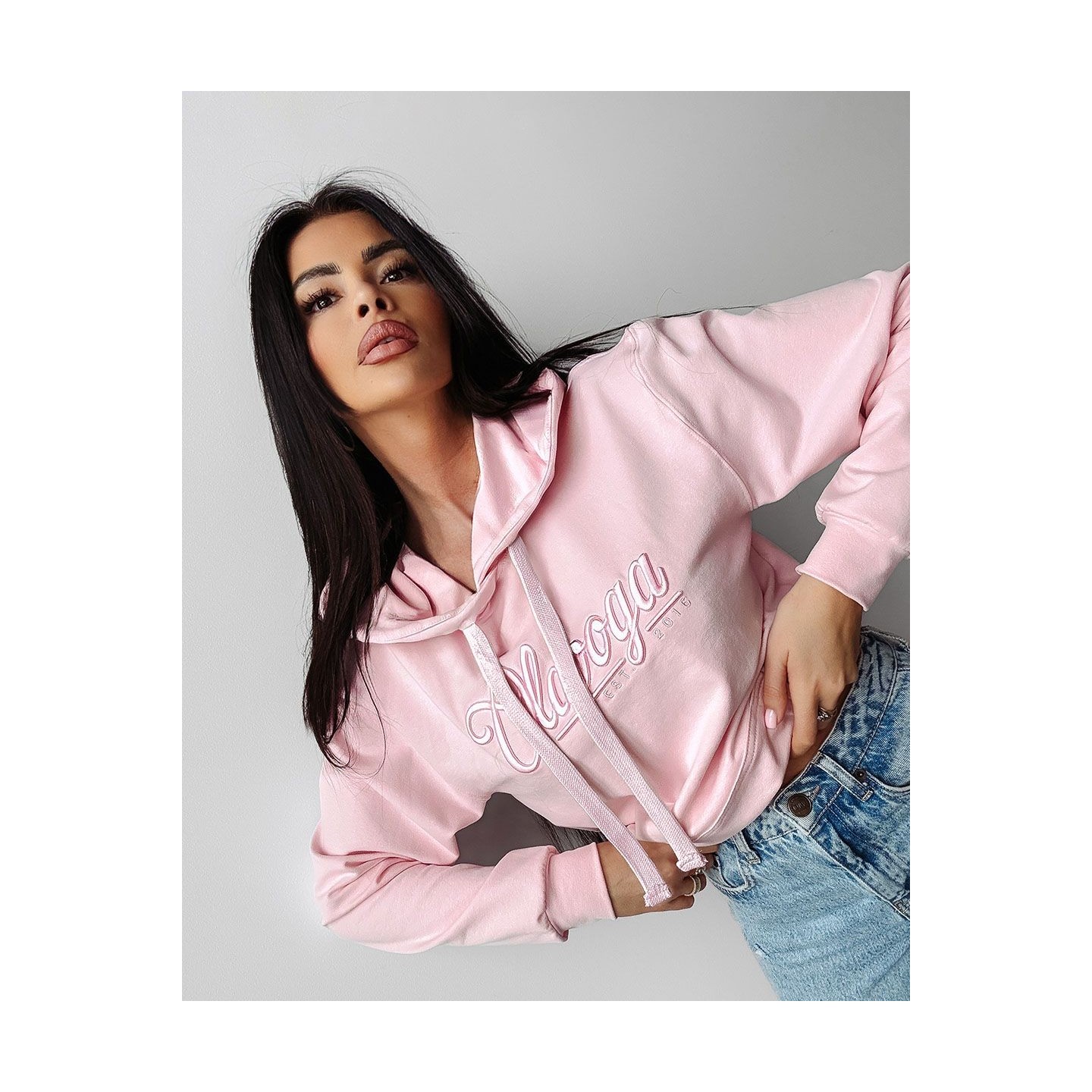 Bluza damska OLAVOGA TULUZA 2025 pudrowy róż - FashionPlace - 2