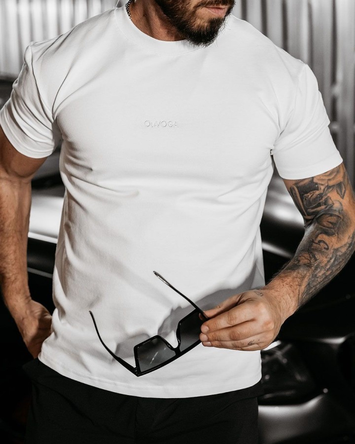 T-shirt męski OLAVOGA BERGO 2025 ecru - FashionPlace - 2