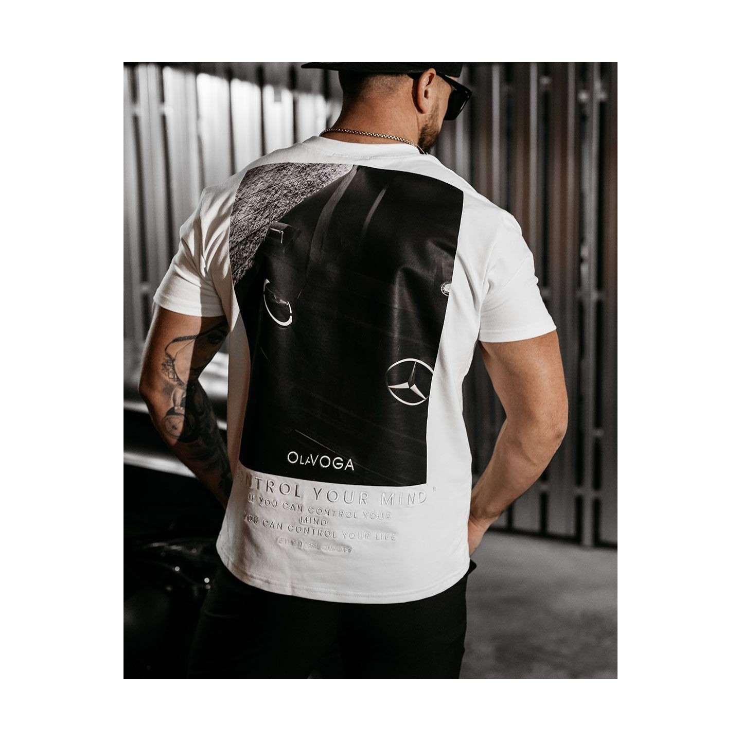 T-shirt męski OLAVOGA BERGO 2025 ecru - FashionPlace - 3