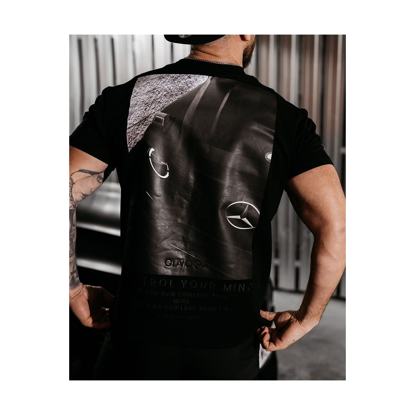 T-shirt męski OLAVOGA BERGO 2025 czerń - FashionPlace - 3