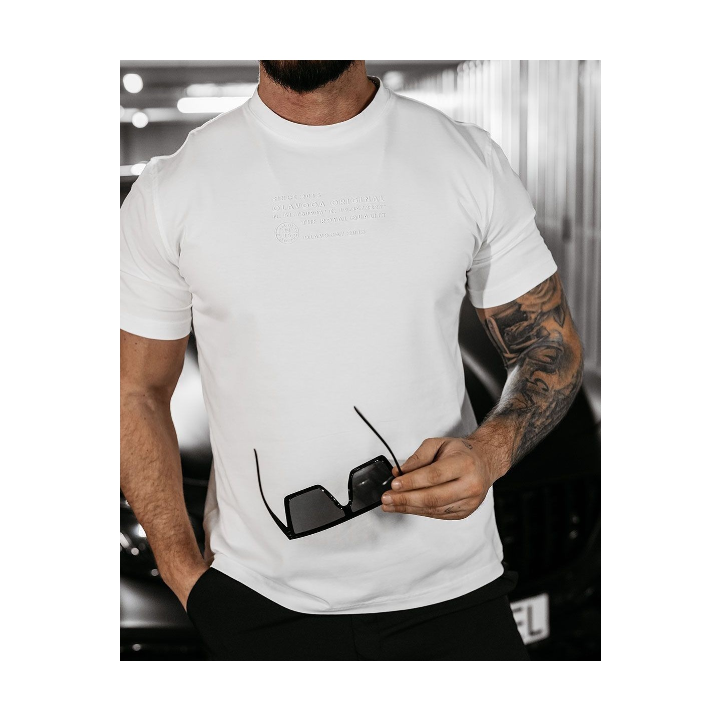 T-shirt męski OLAVOGA VALOR 2025 ecru - FashionPlace - 2
