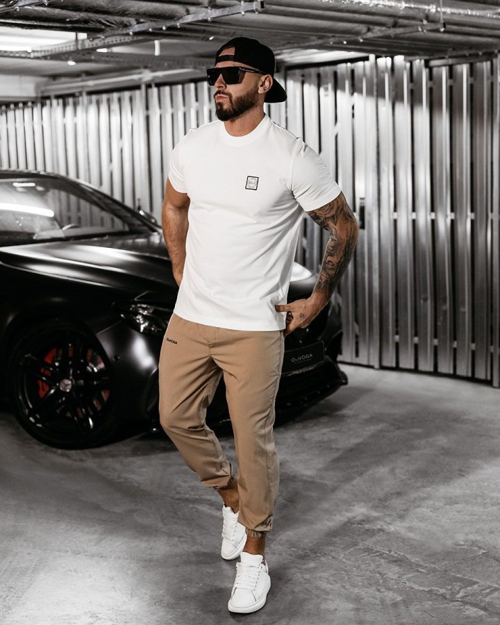 T-shirt męski OLAVOGA STONE 2025 ecru - FashionPlace - 1