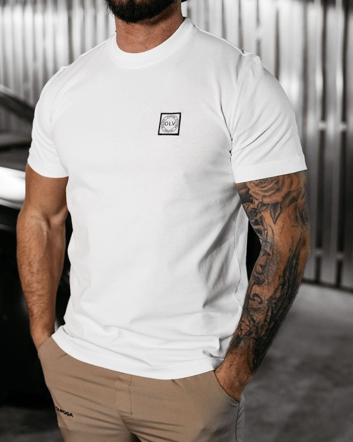 T-shirt męski OLAVOGA STONE 2025 ecru - FashionPlace - 2