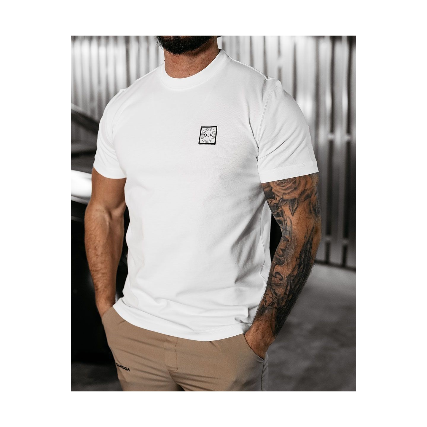 T-shirt męski OLAVOGA STONE 2025 ecru - FashionPlace - 2