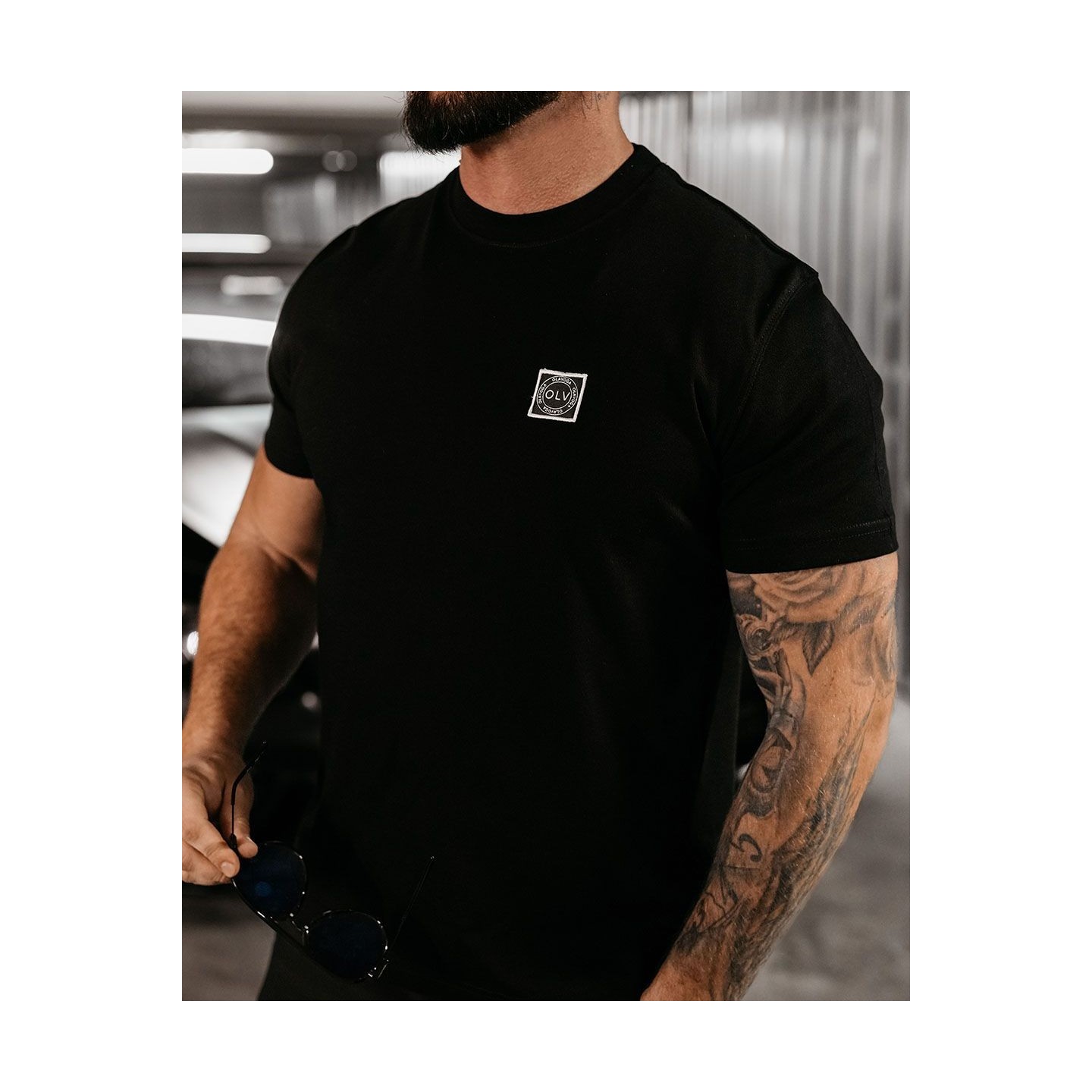 T-shirt męski OLAVOGA STONE 2025 czerń - FashionPlace - 2