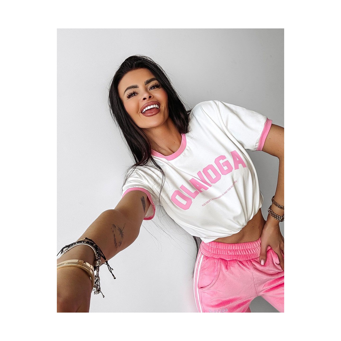 T-shirt damski OLAVOGA LEMON 2025 ecru - FashionPlace - 3