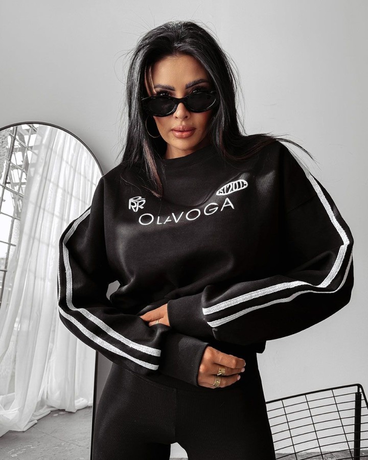 Bluza damska OLAVOGA BRAINY 2025 czerń - FashionPlace - 1