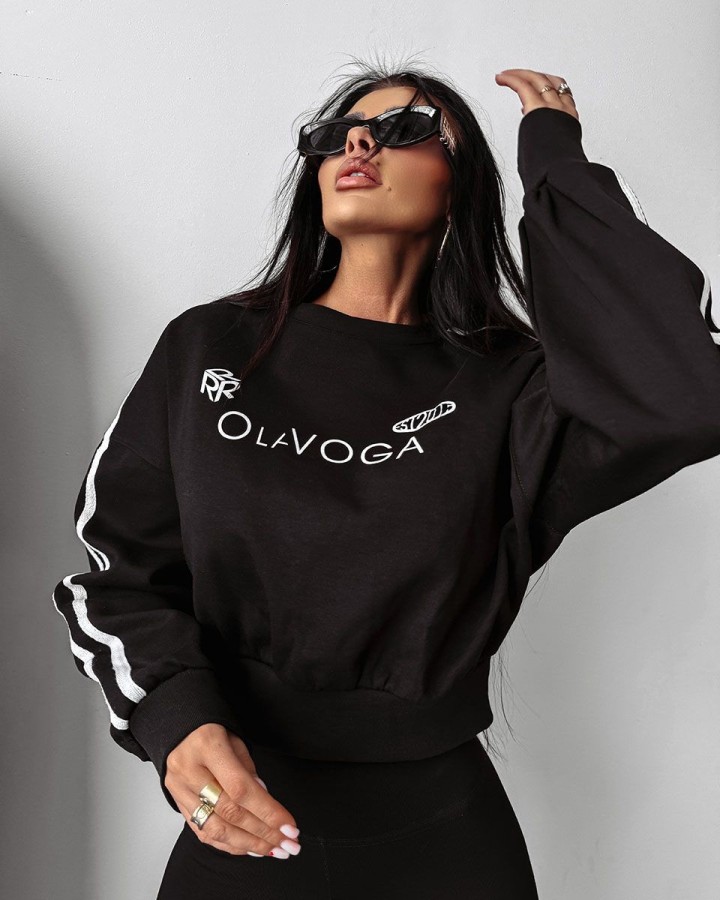 Bluza damska OLAVOGA BRAINY 2025 czerń - FashionPlace - 2