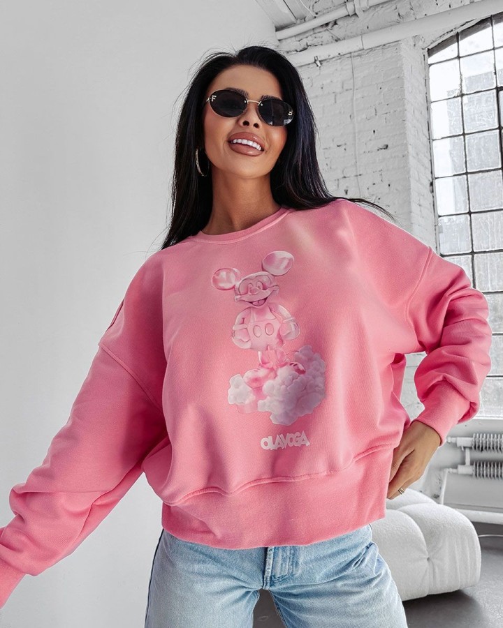 Bluza damska OLAVOGA AZAELA 2025 róż - FashionPlace - 1