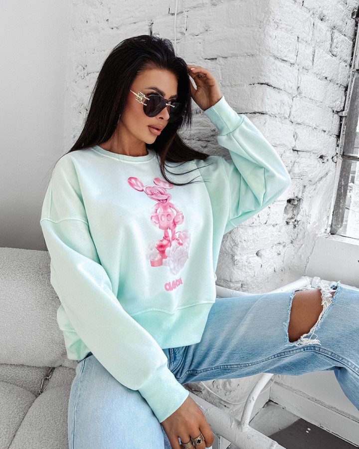 Bluza damska OLAVOGA AZAELA 2025 mięta - FashionPlace - 2